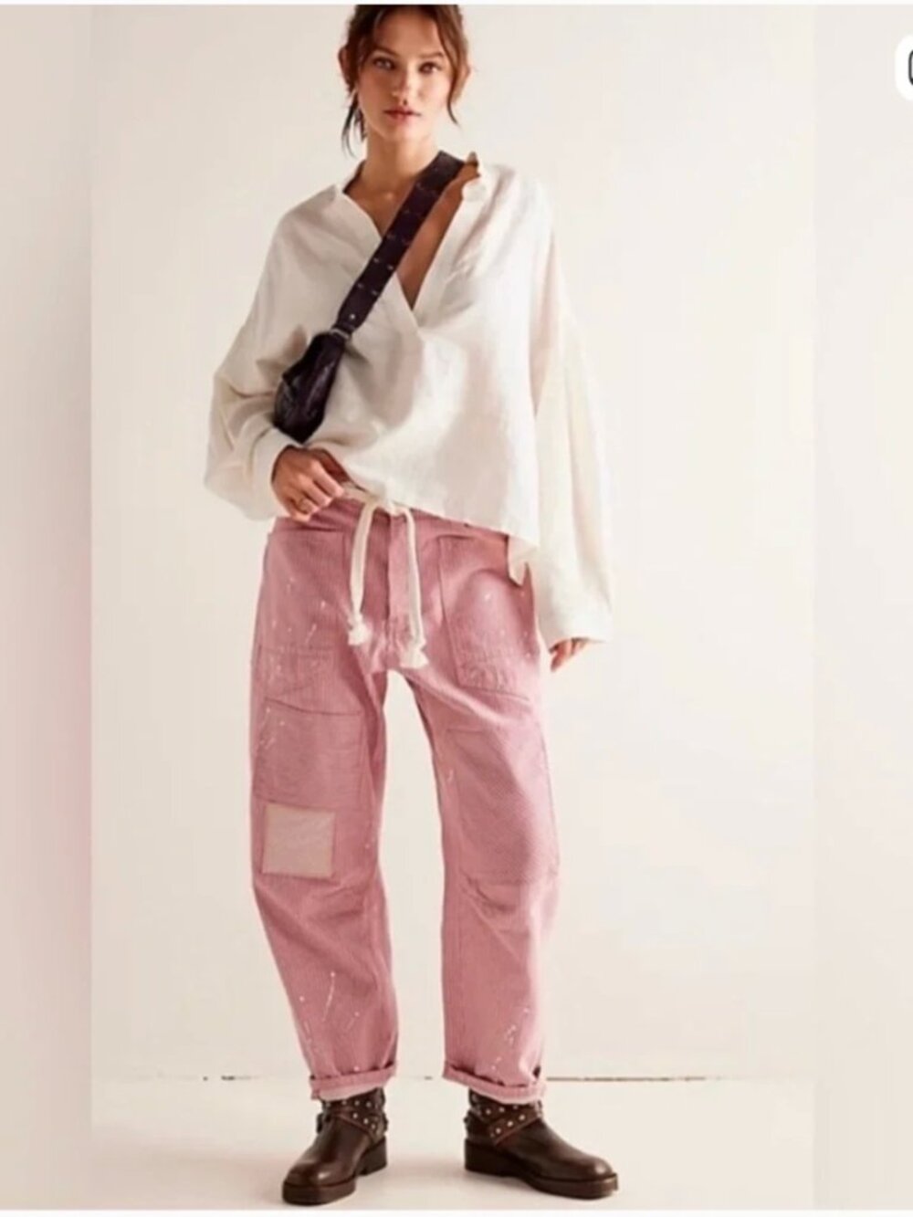 We The Free Pink Striped Moxie Pants